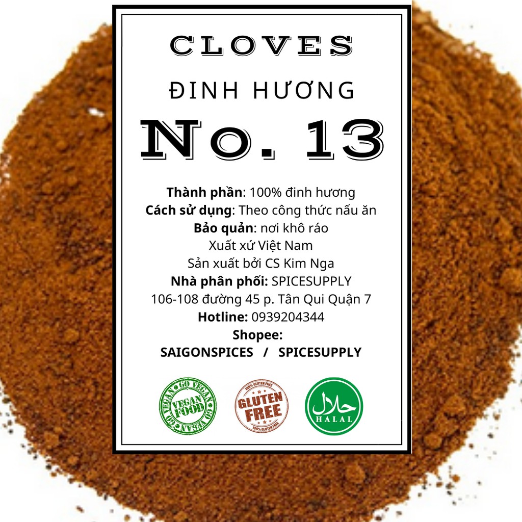 Cloves ground - bột Đinh Hương Indonesia thơm mịn 100g 500g