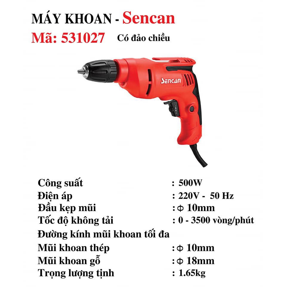 Máy khoan 500W Sencan 531027
