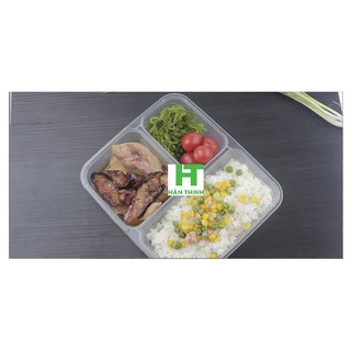 hộp cơm nhựa pp 3 ngăn (50 bộ)