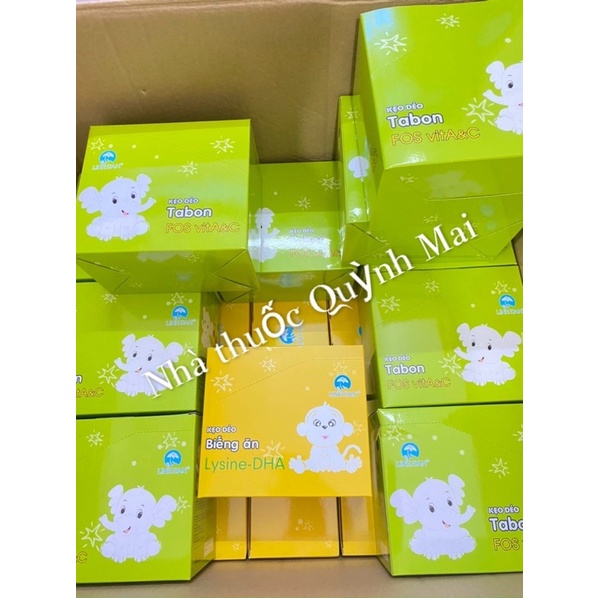 Kẹo dẻo bổ sung chất xơ Tabon VitA&C và Kẹo dẻo biếng ăn Lysin DHA cho bé hộp 10 gói
