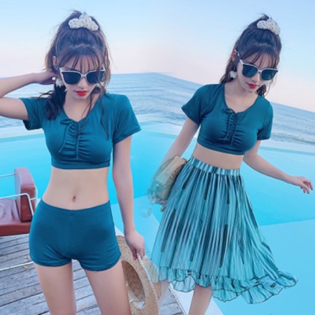 Áo tắm đi biển , đồ bơi kèm khăn Chất liệu thun co giãn 4 chiều | BigBuy360 - bigbuy360.vn