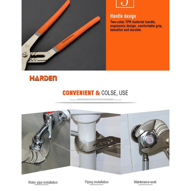 Kìm mỏ quạ chính hãng HARDEN 10" và 12" - Kềm đa năng