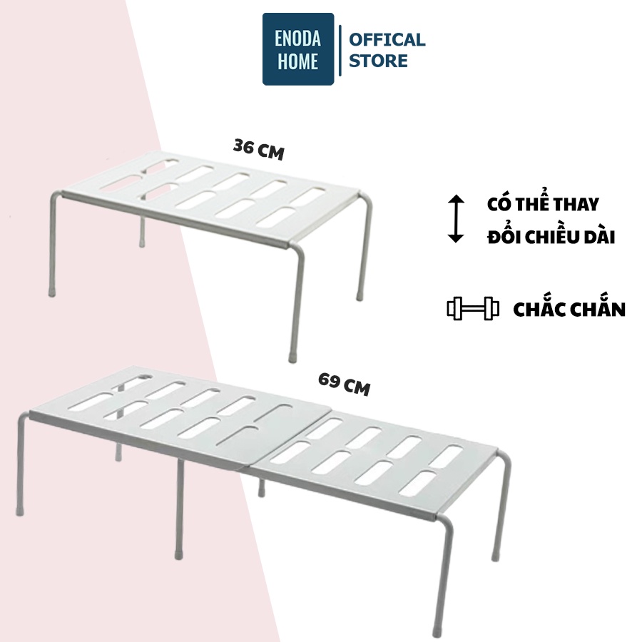 Kệ Chia Ngăn Tủ Bếp, Để Bàn Enoda Home Đựng Đồ Bằng Nhựa G016