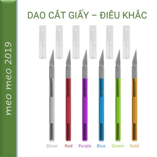 Dao khắc cán tròn dùng để điêu khắc, cắt film tặng kèm 6 lưỡi dao số 11 chuyên dụng