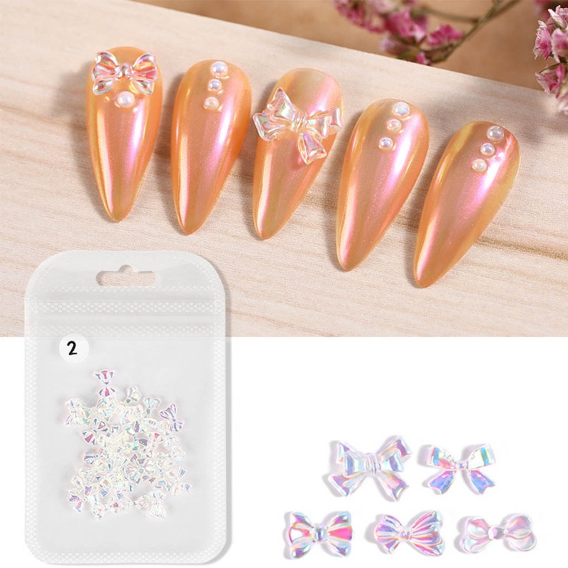[Hàng mới về] 30 Phụ kiện trang trí móng tay hình nơ bướm 3D xinh xắn