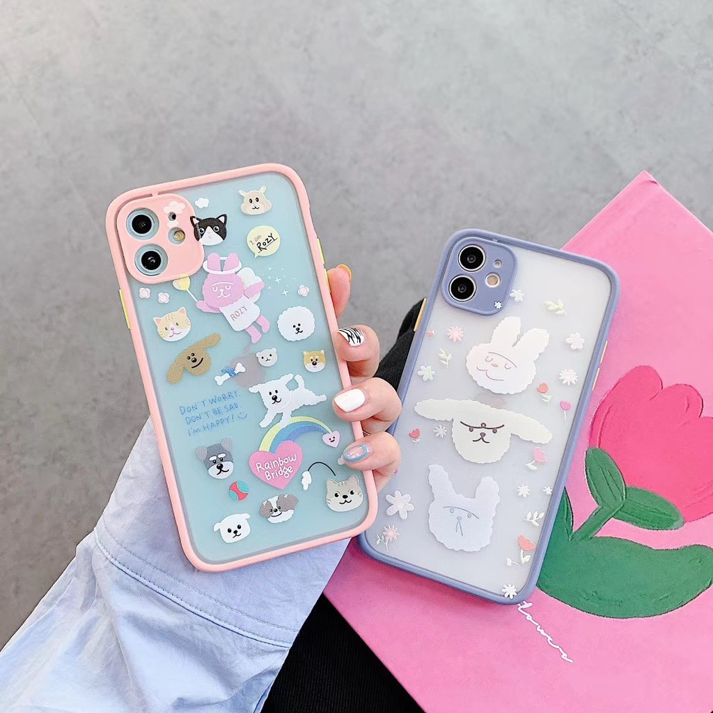 Ốp điện thoại mềm họa tiết thỏ và hoa 3D cho iPhone 11 Pro Promax X XS XR XSmax 6 6s 7 8 plus | BigBuy360 - bigbuy360.vn