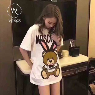 Áo thun moschino teddy rabit Cotton fom rộng oversize