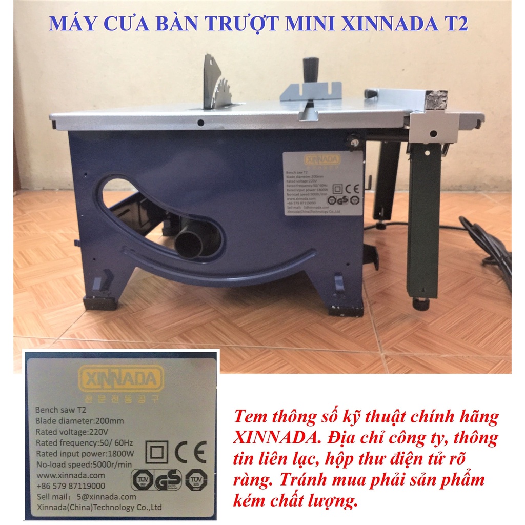 Máy Cưa Bàn Mini XINNADA T2  - Cắt Nghiêng 45 Độ, Cắt Đa Góc - Máy Khỏe, Chạy Êm, Cắt Đa Dạng Vật Liệu