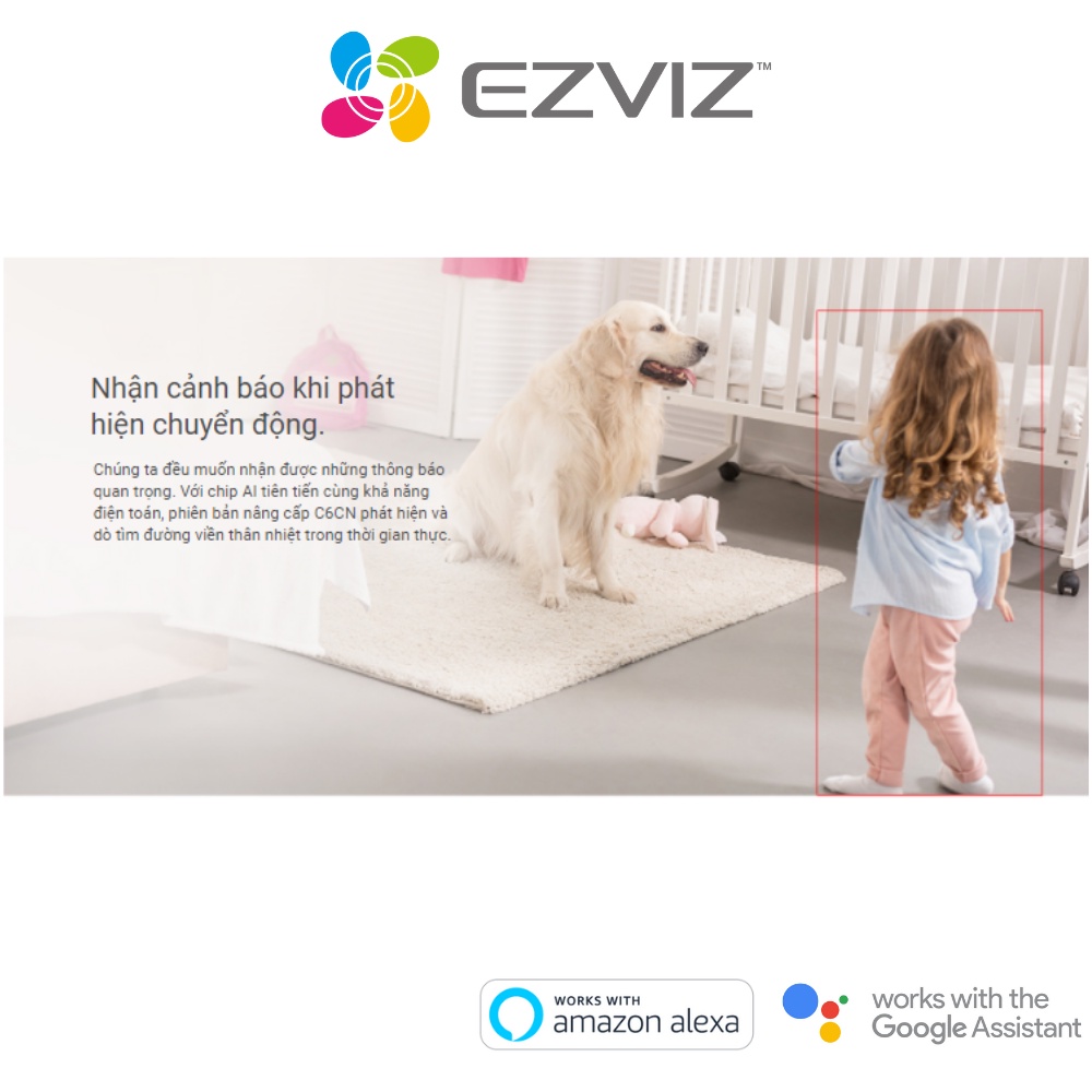 Camera EZVIZ C6CN H.265, wifi, quay quét trong nhà 360 độ, độ phân giải 1080p | BigBuy360 - bigbuy360.vn