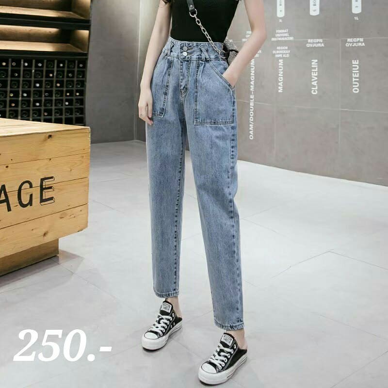 [ FREESHIP, NGẦU ] QUẦN BAGGY JEAN NỮ LƯNG CAO MÀU XANH NHẠT CAO CẤP HADI 2 TÚI HỘP TRƯỚC PHỐI ĐĨA CHÉO LẠ CHẤT NGẤT