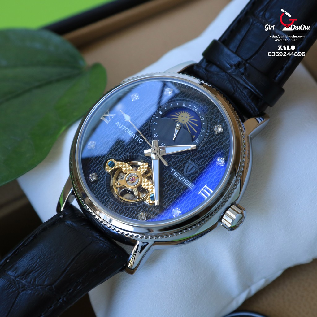 Đồng hồ nam Tevise cơ lộ máy với kiểu dáng trẻ trung sang trọng, máy cơ tự động không dùng pin, NaiWatch
