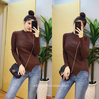 Áo len vạt chéo