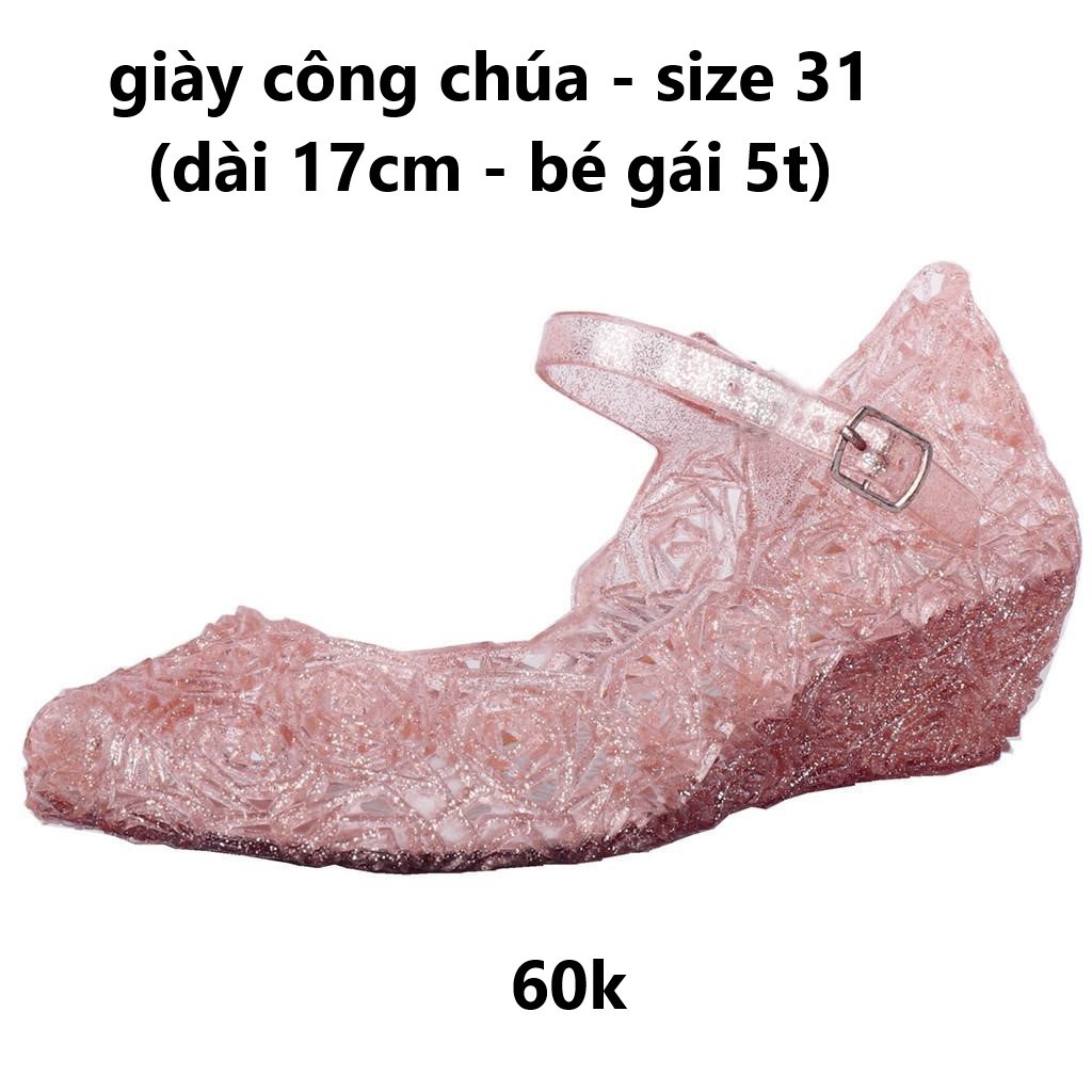 (SALE SỐC) Giày công chúa { nhựa dẻo}