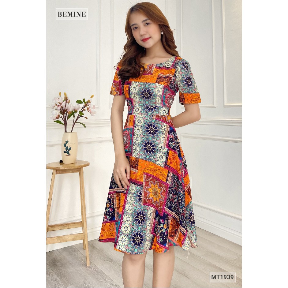 [Mã WABRWA15 giảm 15% đơn 300K] Đầm voan họa tiết độc đáo BEMINE MT1939CAM | BigBuy360 - bigbuy360.vn