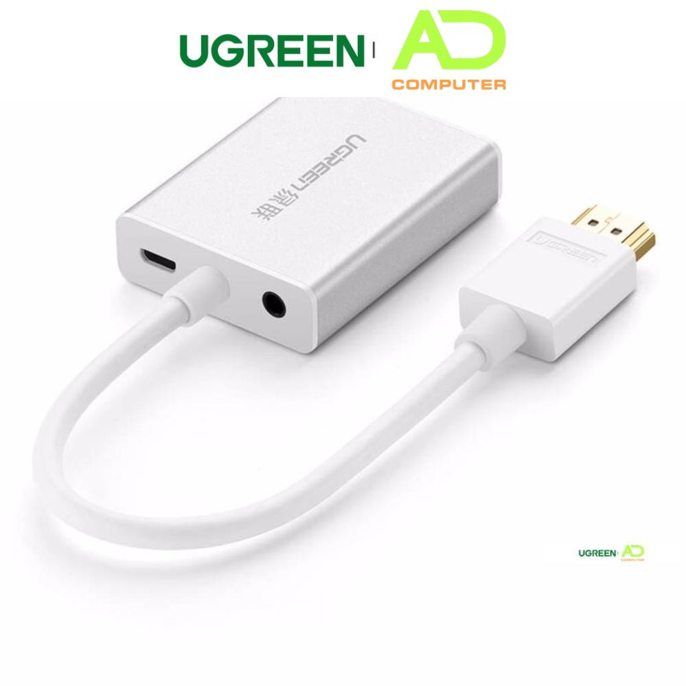 Bộ chuyển tín hiệu HDMI sang VGA kèm theo âm thanh dài 15CM UGREEN MM102 - Hàng phân phối chính hãng - Bảo hành 18 tháng