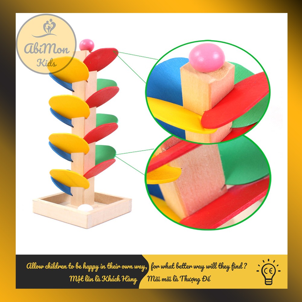 Thả Bóng Hình Tháp Bằng Gỗ Cho Bé ☘️ Montessori cao cấp ✨ (Đồ chơi Gỗ - Đồ chơi Giáo Dục - An toàn - Thông minh)