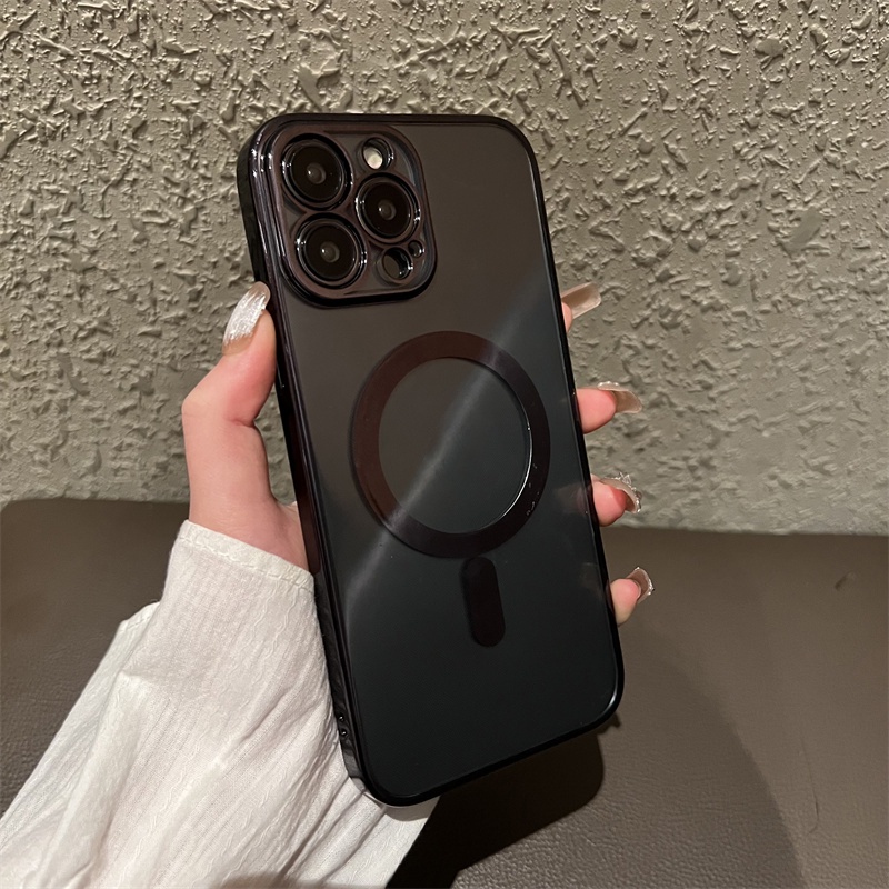 Ốp Điện Thoại Mềm Trong Suốt Chống Sốc Từ Tính Cho iPhone 14 13 12 11 Pro Max XS XR X 8 + 7 Plus