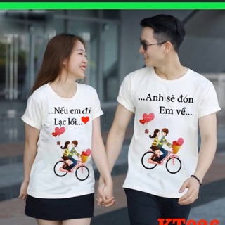 Áo đôi tình yêu in theo yêu cầu khách