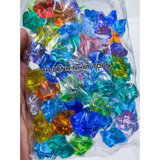 1 BỊCH ĐÁ NHỰA NGÔI SAO ĐỦ MÀU TRANG TRÍ HỒ CÁ NON BỘ VIÊN NHỎ 200G