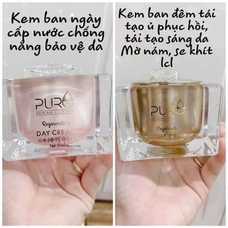 (Khuyến Mãi) BỘ ĐÔI NGÀY ĐÊM PURE LỘC NHUNG -MỘC QUA (tặng Chống Nắng PURE thảo mộc) Hàn Quốc