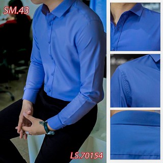 [CHỐNG NHĂN] Áo Sơ Mi Nam Dài Tay, Vải Lụa Thái, Trơn