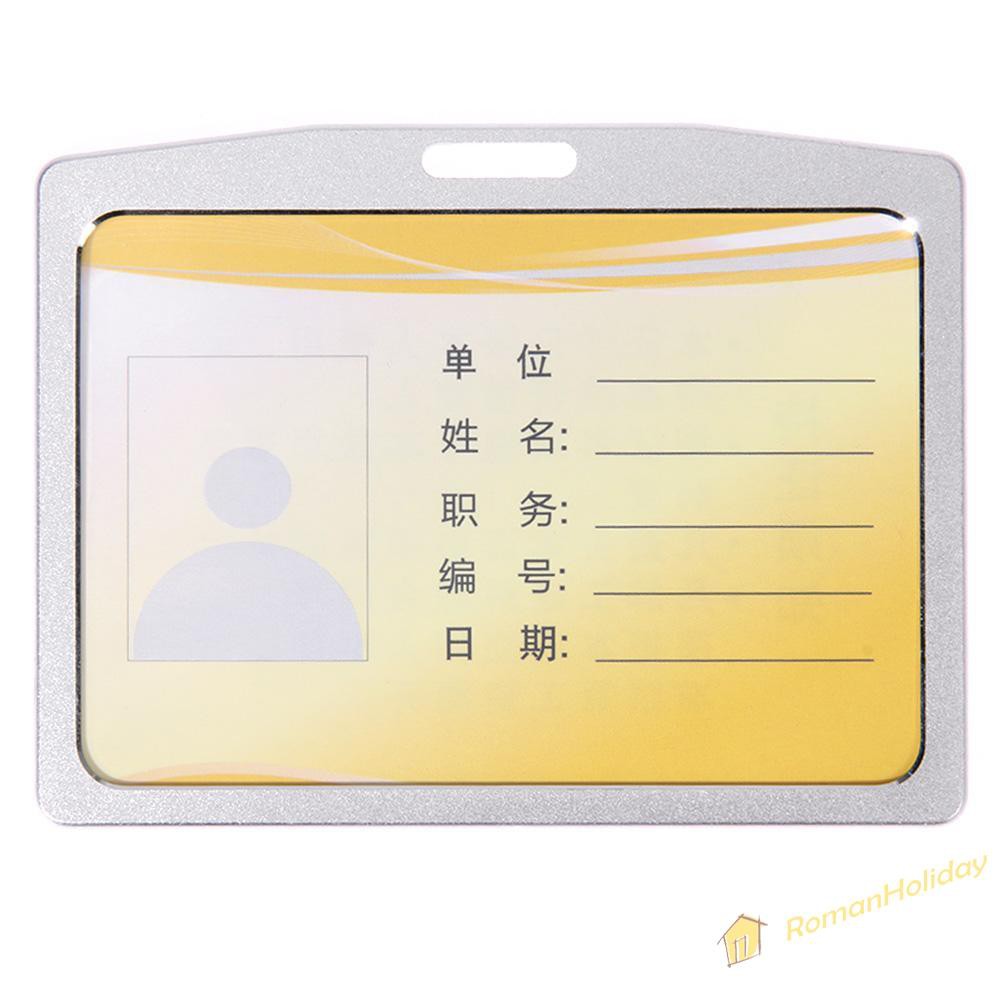 【On Sale】Aluminum Alloy Business Work Card ID Badge Holder Name Tag Card Holders