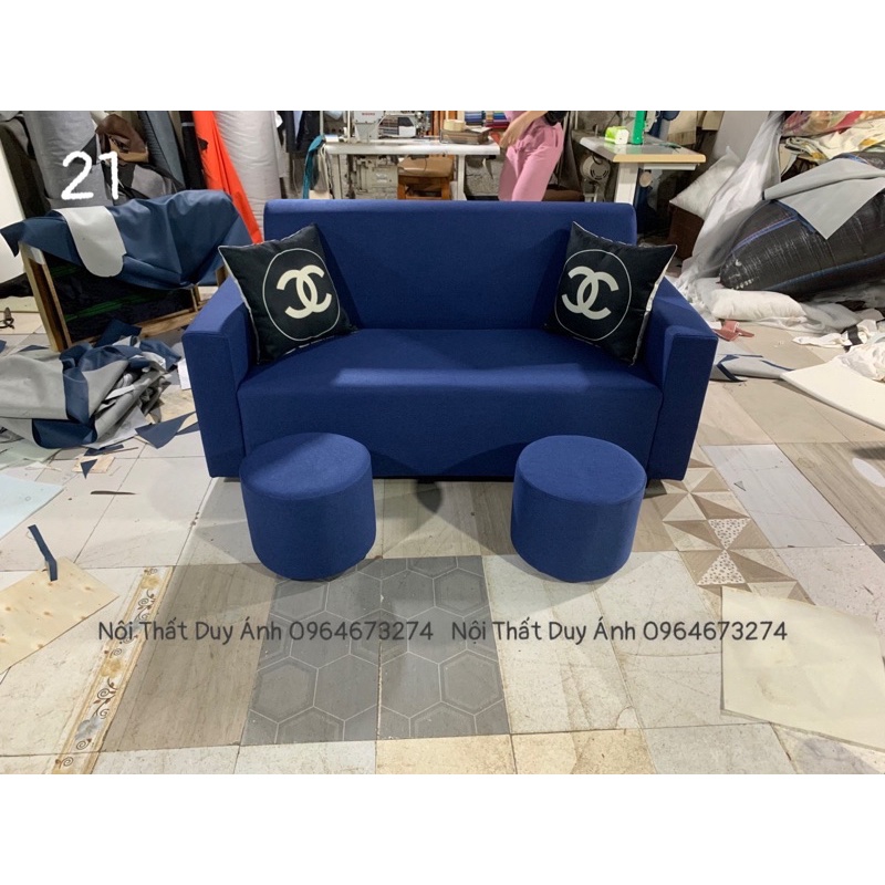 Bộ Sofa Tay Vuông 1,6m Và Bàn Kim Cương Mặt Kính