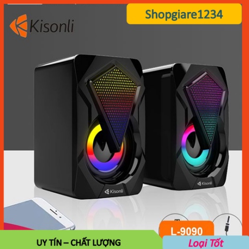 [Mã ELHACE giảm 4% đơn 300K] Loa vi tính 2.0 KISONLI L-9090 có LED RGB cực đẹp - chuyên nhạc và game (nhiều màu)