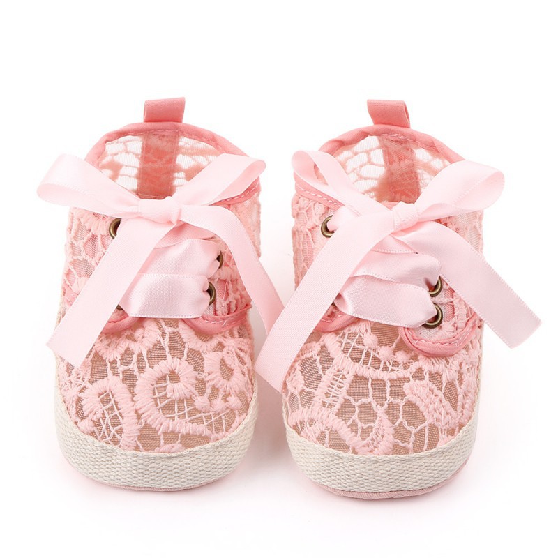 ♕ babyme ღ Baby Girls Anti-Slip Floral Shoes Soft Soled Hollow Design Walking Shoes