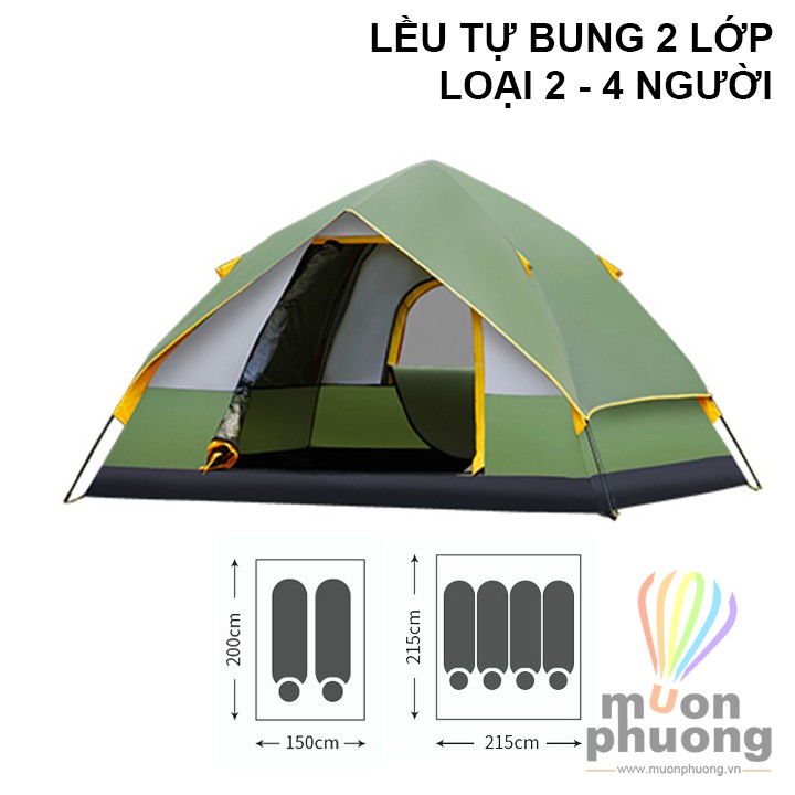 [FRSHIP 70K] Lều tự bung 2 lớp chống mưa cắm trại dã ngoại - MUÔN PHƯƠNG SHOP