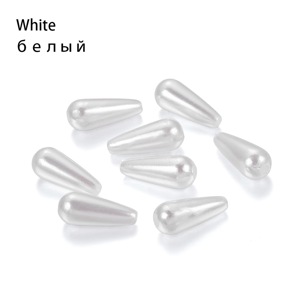 St.kunkka Bộ 100 hạt nhựa giả ngọc trai hình giọt nước làm trang sức