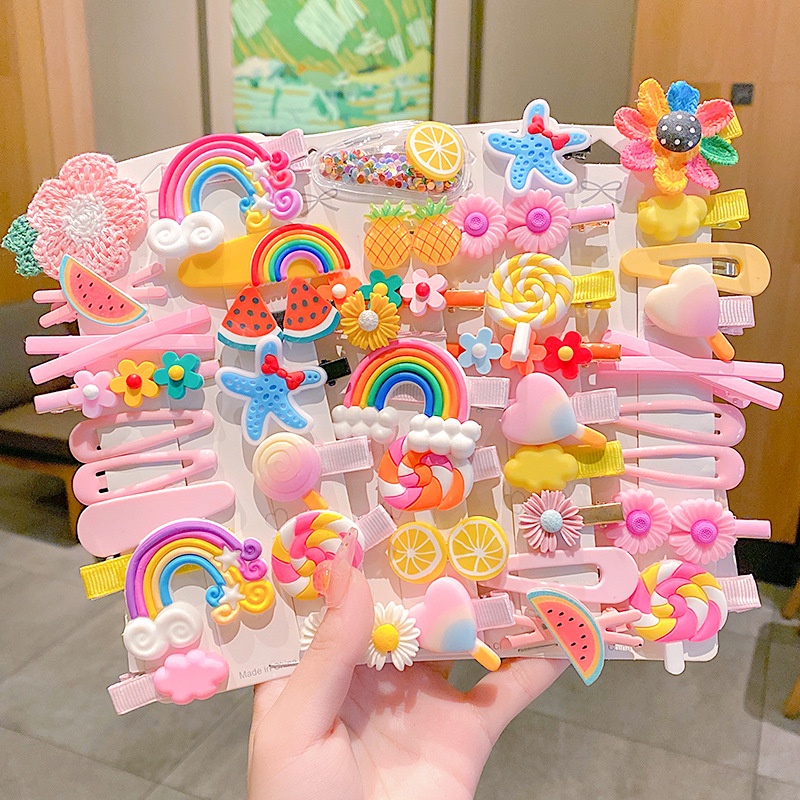 SET 14 KẸP TÓC NƠ nhiều mẫu đáng yêu phong cách Hàn Quốc cho bé