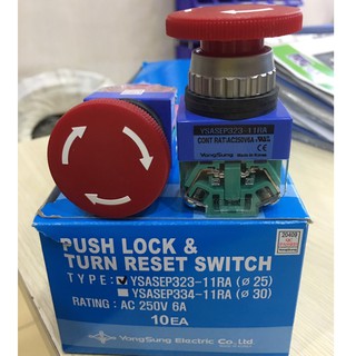 Nút dừng khẩn cấp phi 25 YSASEP323-11RA YoungSung Hàn Quốc