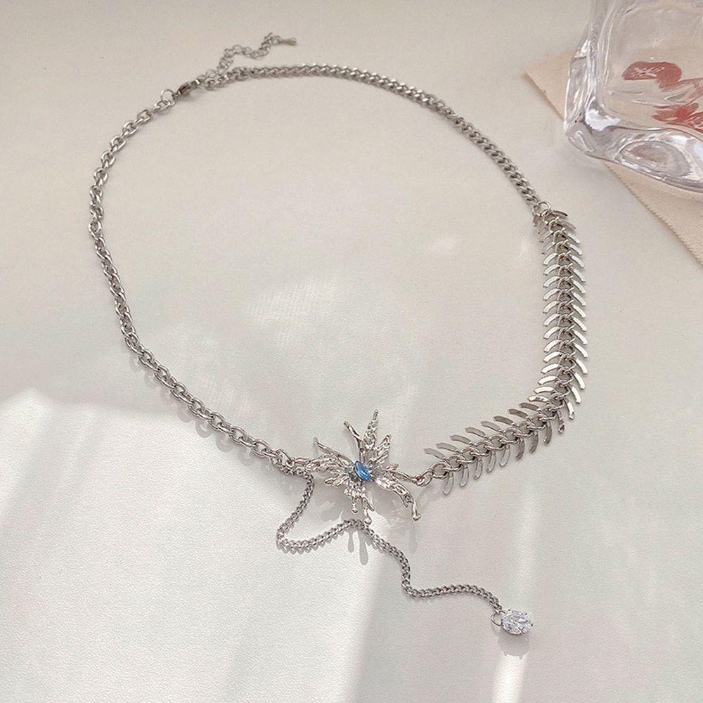 MOCHO Dây Chuyền Hình Xương Cá Phong Cách Hàn Quốc Thời Trang Cho Nữ