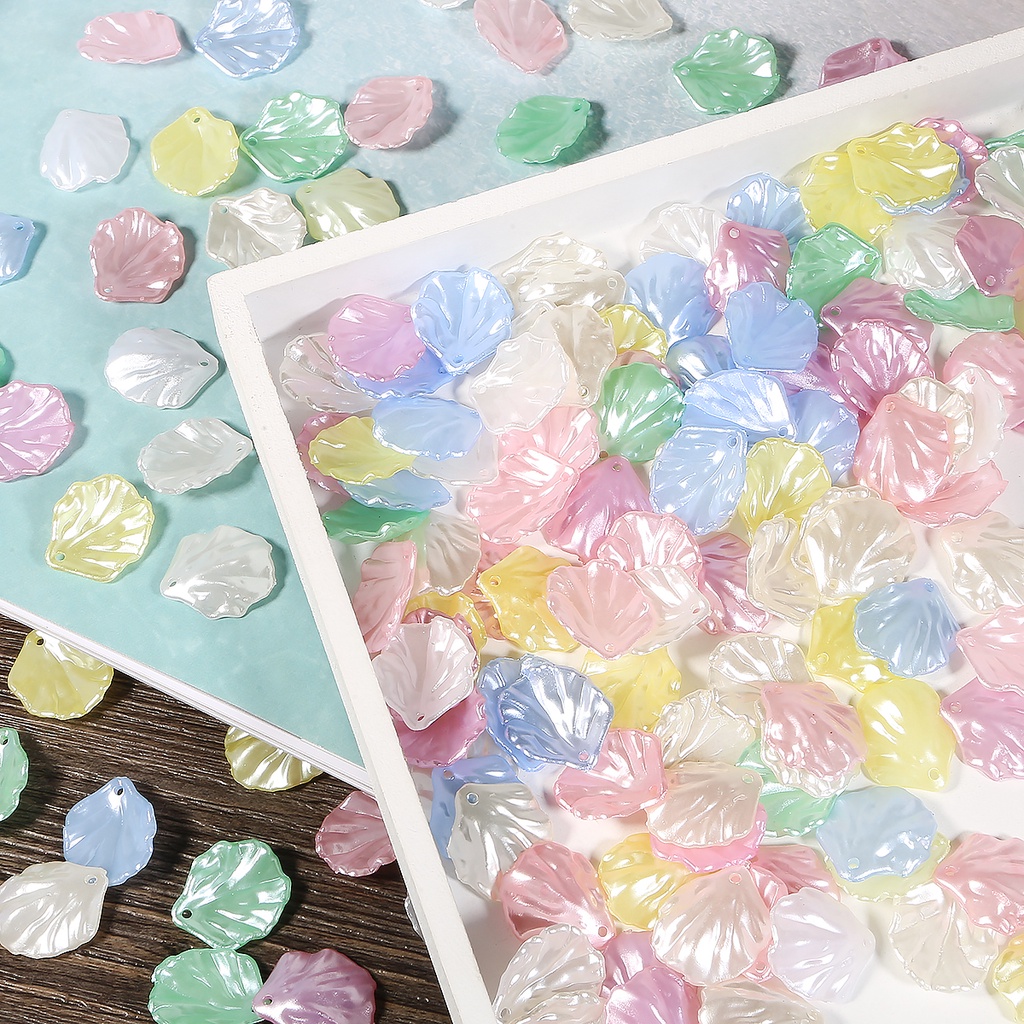 Phụ Kiện Trang Sức Hình Cánh Hoa Mẫu Đơn / Vỏ Sò Bằng abs Màu Sắc Ngọc Trai Nhân Tạo