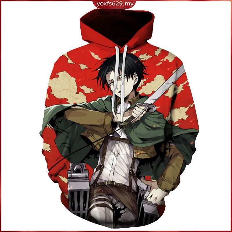 Áo Hoodie Dáng Rộng In Họa Tiết Anime Attack On Titan 3d Dành Cho Nam Và Nữ