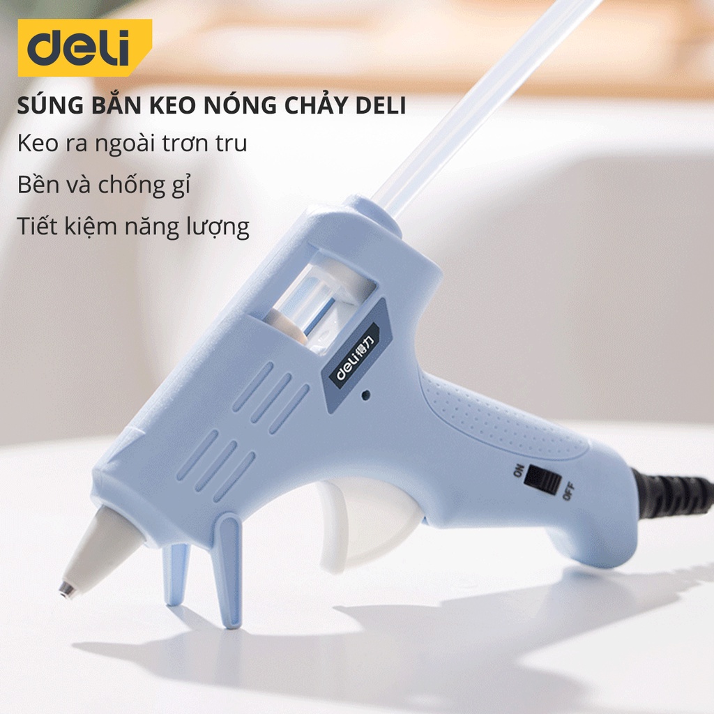 Súng Bắn Keo Nến Silicon Deli 20W Chất Lượng Cao - Kích Thước Nhỏ Gọn, Dễ Dàng Sử Dụng - DL390021 / DL390022