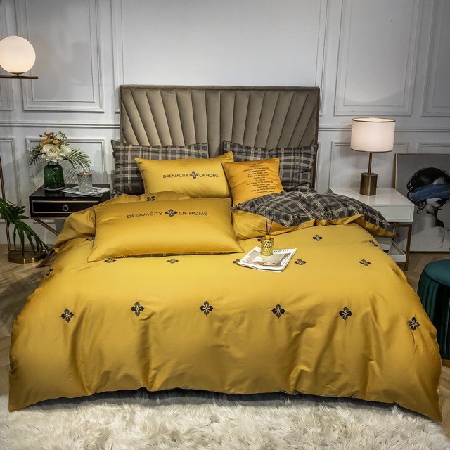 Sét chăn ga gối lụa thêu nhập khẩu hót hít 2020