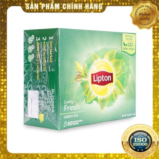 [ Yams Mart ] Trà Xanh Lipton Sống Động Tươi Mới Hộp 50 Gói X 1.5G