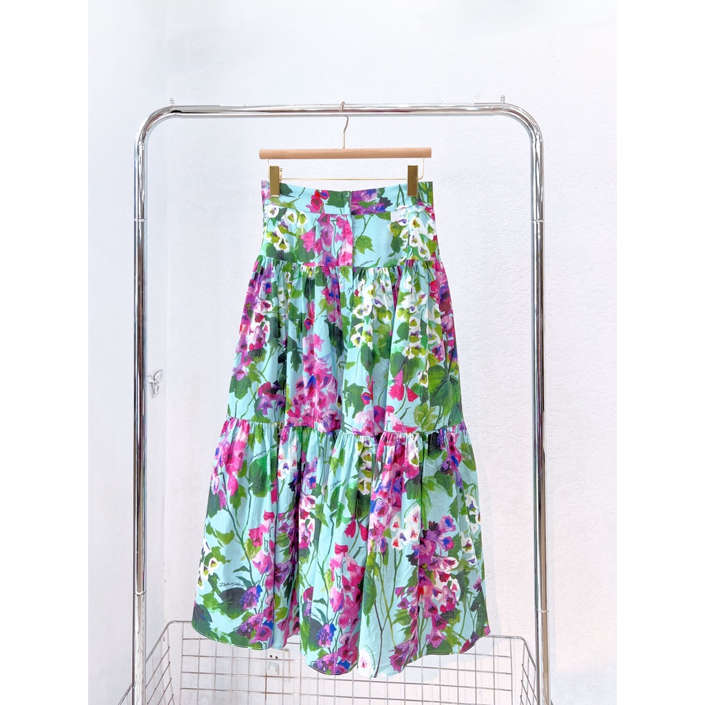 Chân váy hoa nữ thời trang cao cấp Docle & Gabbana thiết kế trẻ trung, điệu đà