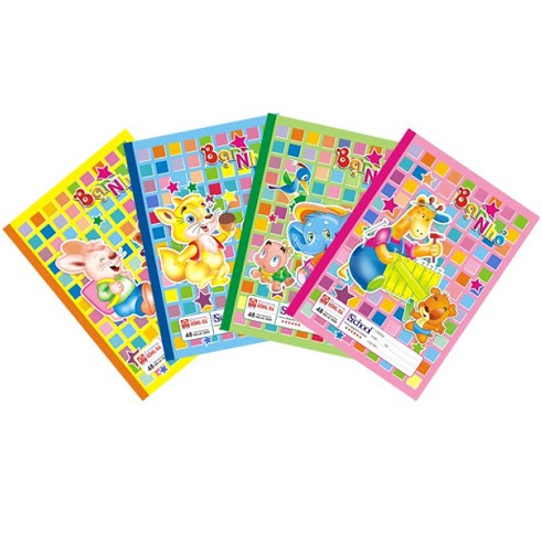 10 quyển Vở Hồng Hà 4 ô ly 48 trang School Bạn Nhỏ (0509), học sinh, vở cấp 1, vở 4 ô ly, tập ô ly
