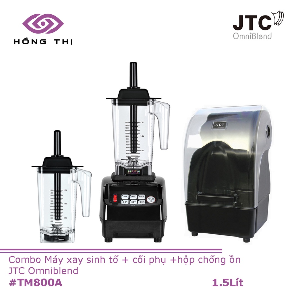 Combo Máy xay sinh tố công nghiệp JTC Omniblend TM-800A + Cối Phụ + Hộp Chống Ồn -HÀNG NHẬP KHẨU CHÍNH HÃNG