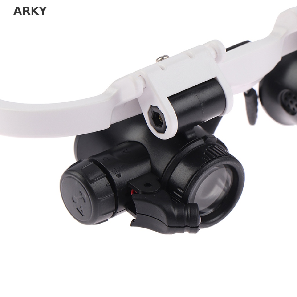 Kính Lúp Đeo Đầu Phóng Đại 8X 15X 23X Có Đèn LED Chuyên Dụng Làm Đồ Trang Sức