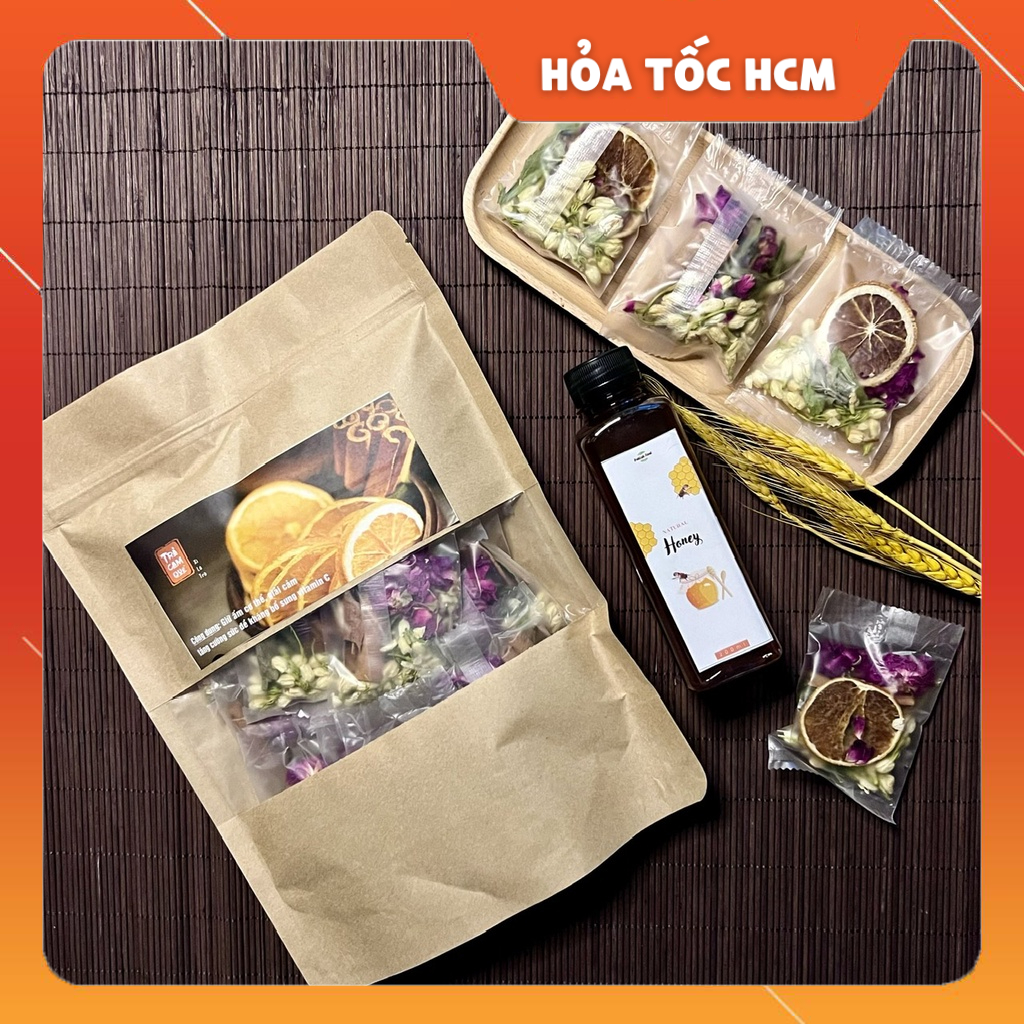 Trà Mật Ong Cam Quế Nụ Hồng Hoa Nhài sấy lạnh, tăng sức đề kháng, detox đẹp da - Set 10 gói