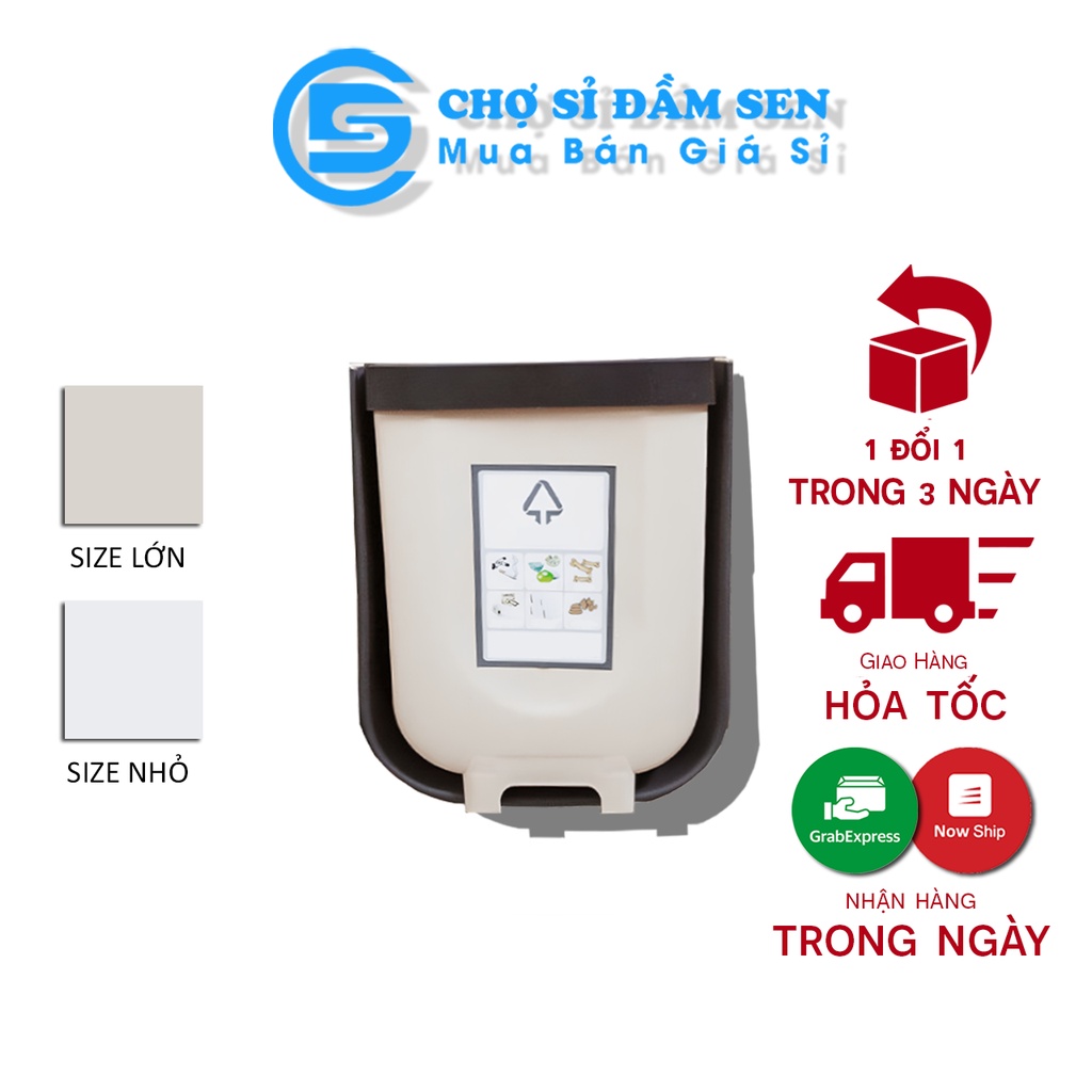 Thùng rác, Giỏ rác VUÔNG đa năng gấp gọn treo kẹp tủ bếp nhựa dẻo siêu bền cho nhà bếp và xe hơi G207-ThungracGG-Vuong