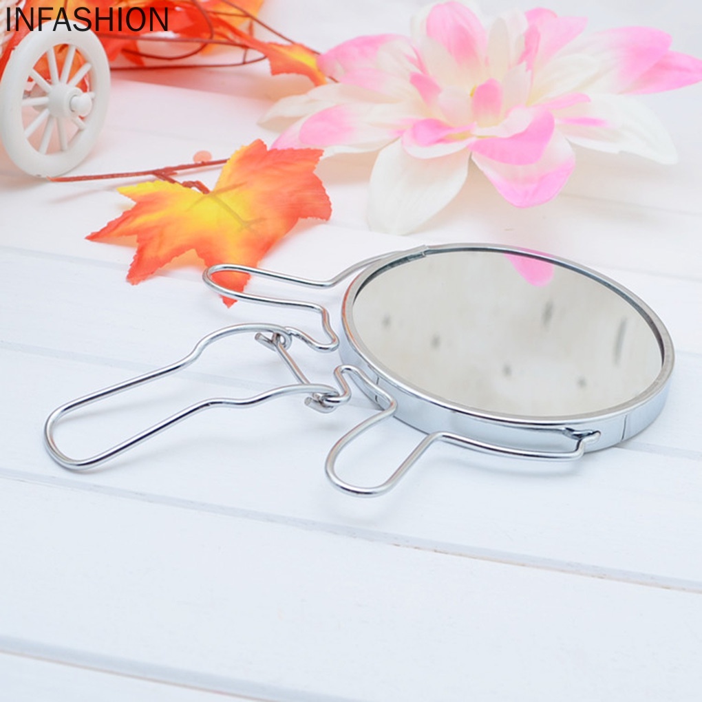 [Hàng mới về] Gương trang điểm hình tròn 4&quot; xoay 360 độ có khung thép không gỉ chuyên dùng