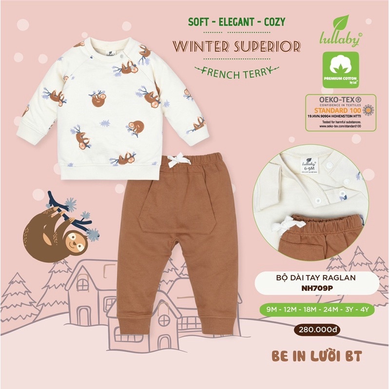 Bộ Lullaby dài tay raglan French Terry/Nỉ da cá NH709P - New Arrival AW 2021