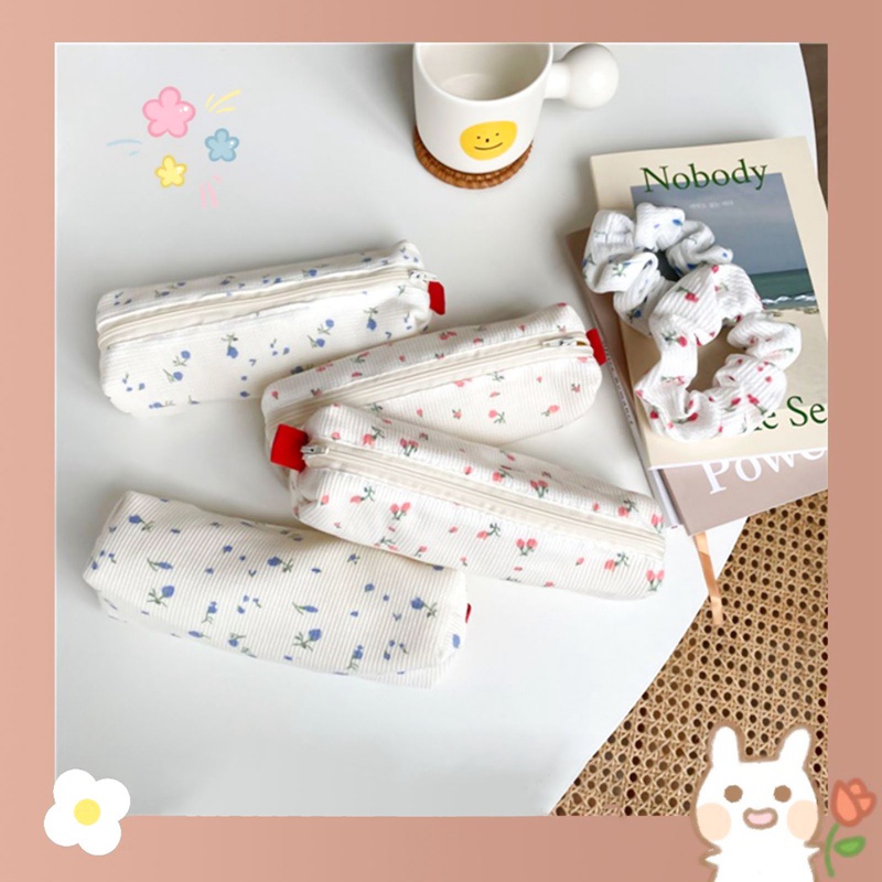 Túi đựng bút họa tiết in hoa trang nhã