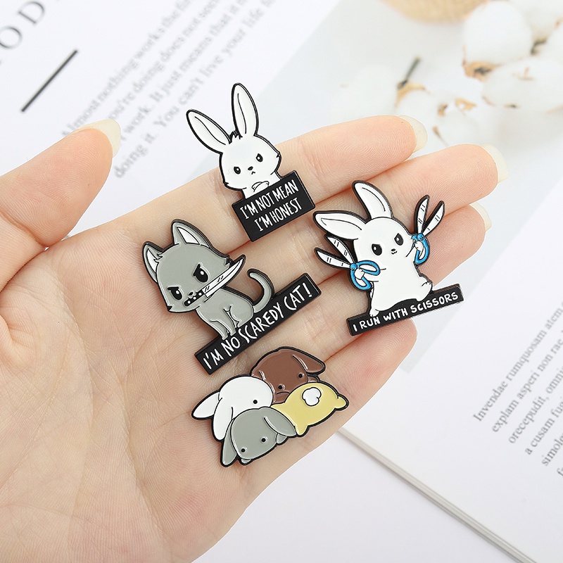 Ghim cài áo QIHE JEWELRY hình động vật hoạt hình dễ thương