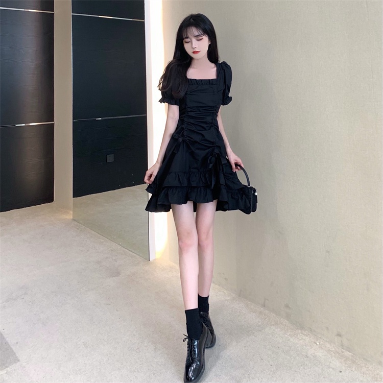 Đầm PERTY dáng ngắn chiết eo phong cách Hàn Quốc thời trang mùa hè quyến rũ dành cho nữ